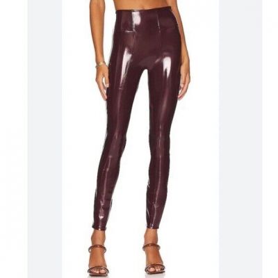 Spanx faux patent leather Leggings in ruby new size M